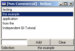 Un'applicazione di esempio per QListBox